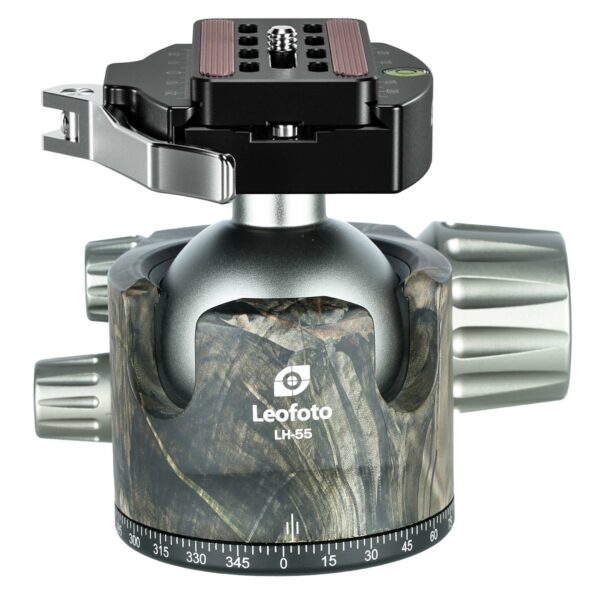 Leofoto LH-55LR 55mm Low Profile Ball Head with LR-70 Quick Release Lever Clamp and QP-70N Plate – Camouflage | Leofoto Australia Leofoto LH-55LR 55mm Low Profile Ball Head with LR-70 Quick Release Lever Clamp and QP-70N Plate – Camouflage | Leofoto Australia